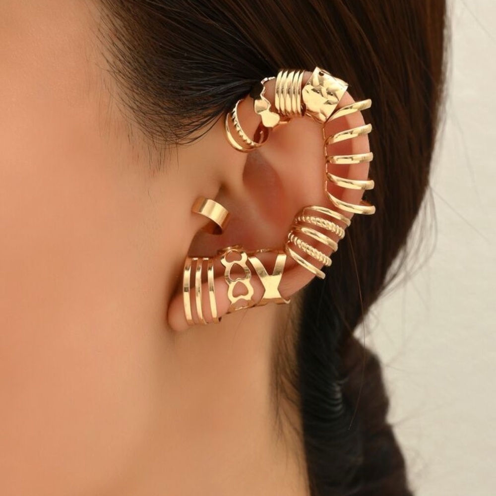 Stylish Gold Ear Cuff Earrings for Women
